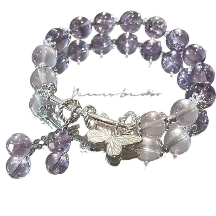 Wholesale Butterfly Imitation Amethyst Bracelet
