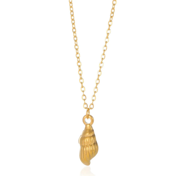 Wholesale Stainless Steel Vintage Simple Shell Starfish Scallop Necklace
