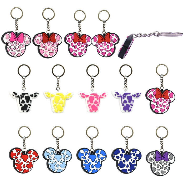 Wholesale Random 100pcs Cartoon Soft Rubber Keychain JDC-KC-RYY015