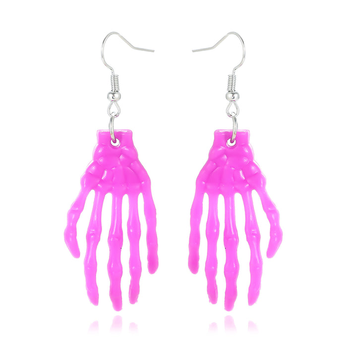 Wholesale Acrylic Skeleton Hand Earrings Horror Atmosphere  Tricky Bat Ghost Earrings