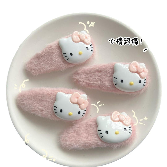 Wholesale plush cat cute cartoon Hair Clips large side