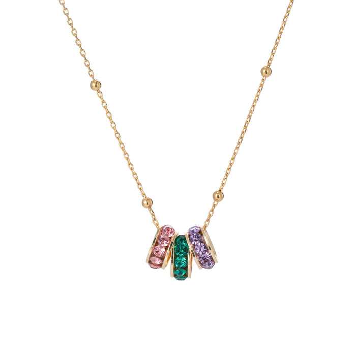 Wholesale Colorful zircon hoop earrings for women,  simple three-color necklace,  elegant earrings