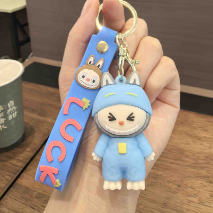 Wholesale Cute cross-dressing cartoon keychain,  cute couple schoolbag pendant,  car keychain,  claw machine small gift
