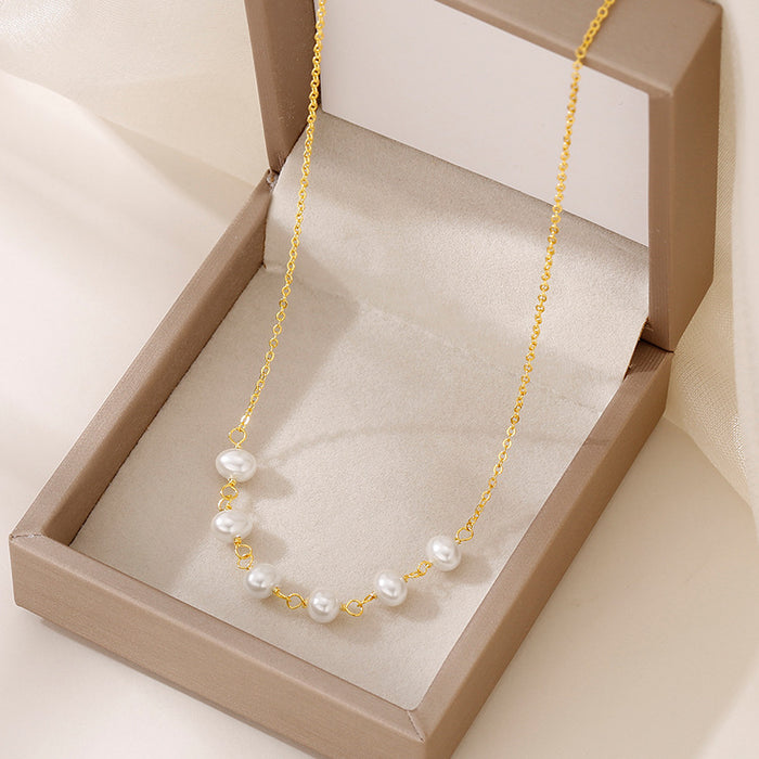 Wholesale Copper Pearl Necklace JDC-NE-SMT010