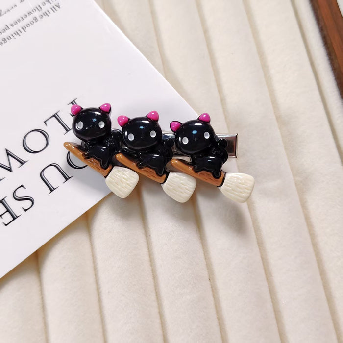 Wholesale Resin  Alligator Hair Clips Pumpkin Ghost Witch Hat For Kids Party