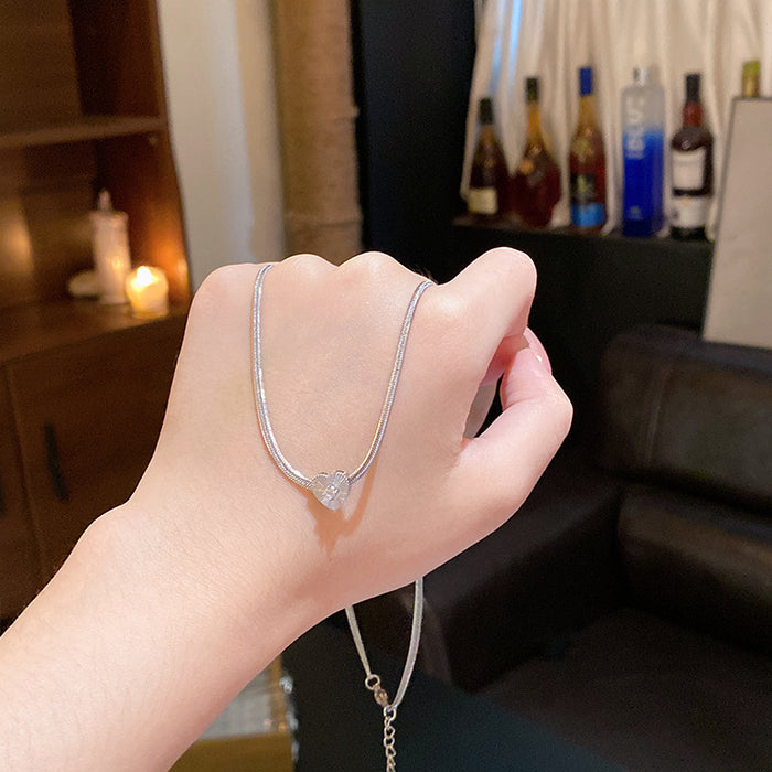 Wholesale Titanium Steel Micro Inlaid Zircon Clavicle Chain