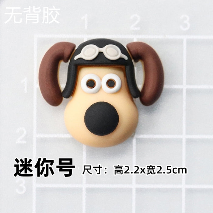 Wholesale 5pcs Cartoon Soft Rubber  Accessories Mobile Phone Shell Patch Hole Shoes Mouthwash Cup Three-dimensional Sticker  Puppy