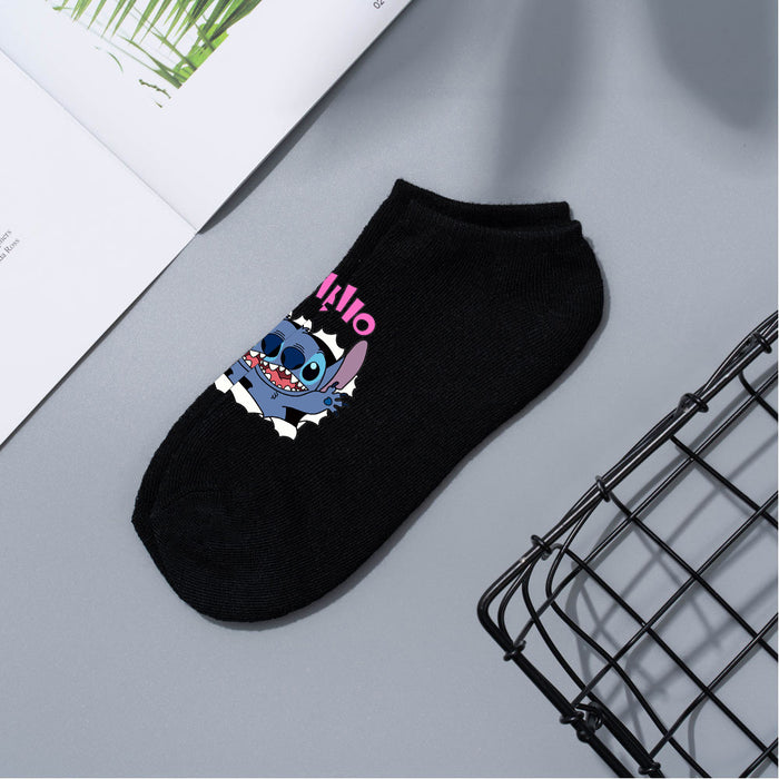 Wholesale Cartoon Simple Breathable Short Style Multi-color Cotton Crew Socks JDC-SK-WuDM001