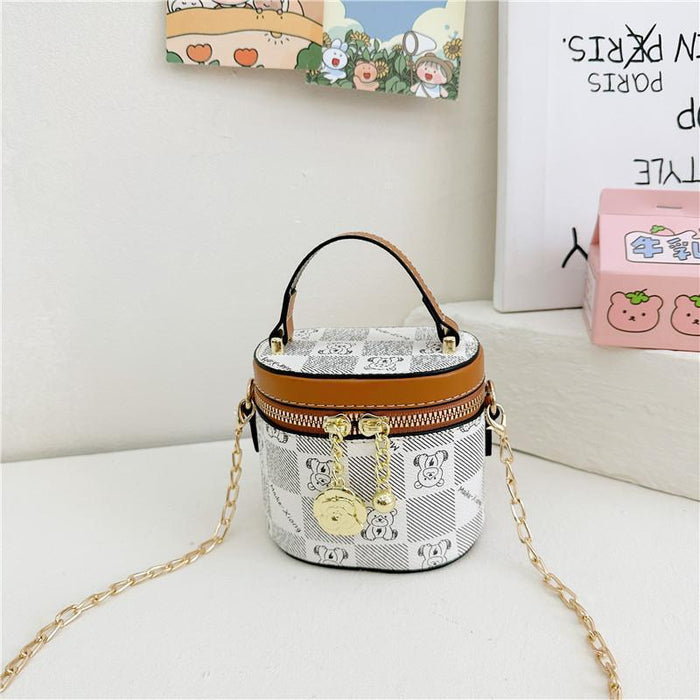 Wholesale Pu Fashion Plaid Small Bucket Children's Small Bag JDC-SD-DaJu019