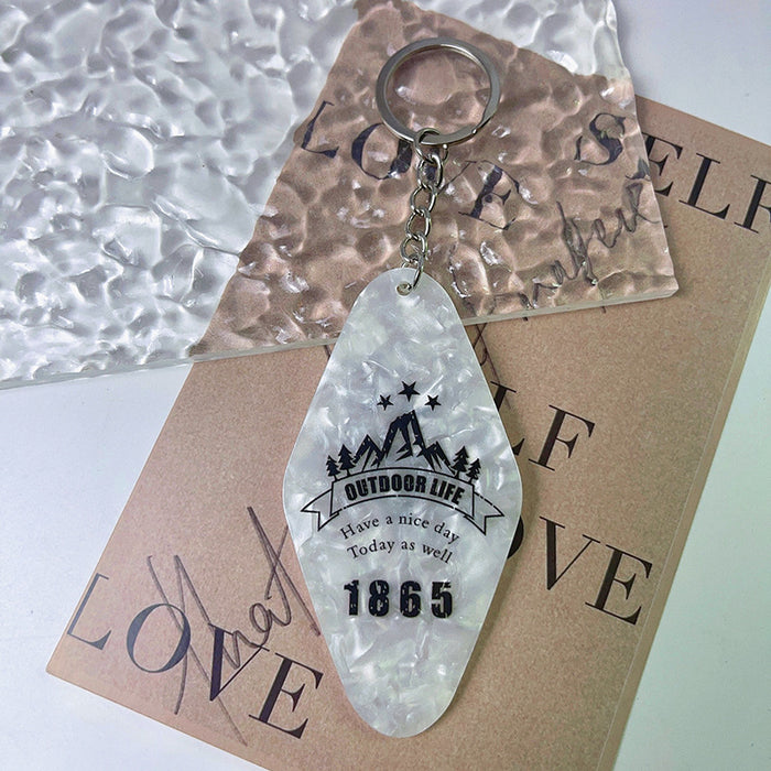 Wholesale Diamond Nameplate Logo Acrylic Keychain JDC-KC-XingYi002