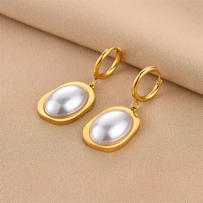 Wholesale Titanium Steel Pearl Earrings JDC-ES-ChengY031