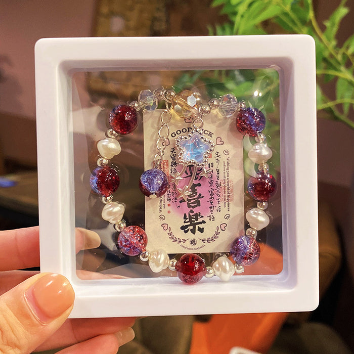 Wholesale Star Glass Bead Bracelet Chic Forest Sweet Theme Fashion Jewelry Accessory MOQ≥3