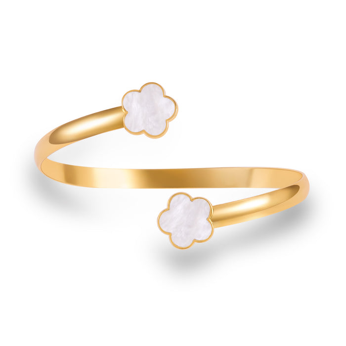 Wholesale Flower arm bracelet simple and versatile elegant temperament women' s hand jewelry open adjustable arm ring