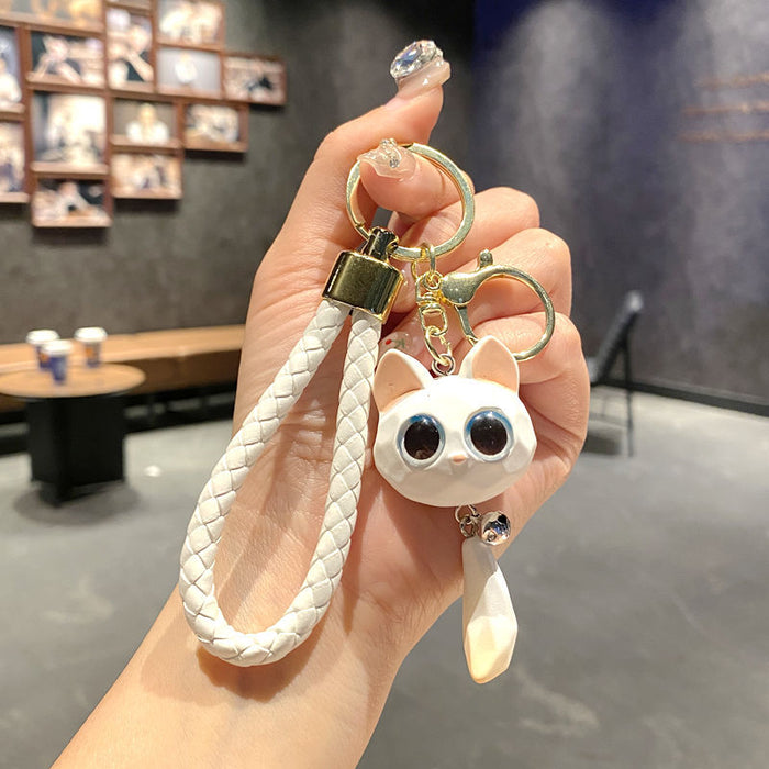 Wholesale Cute Cat Keychain Cartoon Big Eye Keyring for Backpack Car Key Accessory Gift MOQ≥2