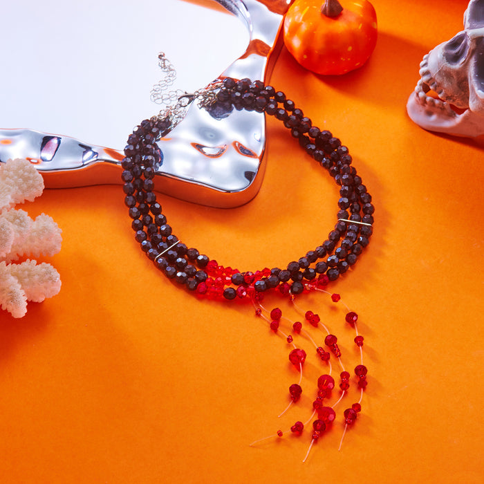 Wholesale Punk style tassel necklace love blood drop dark  necklace