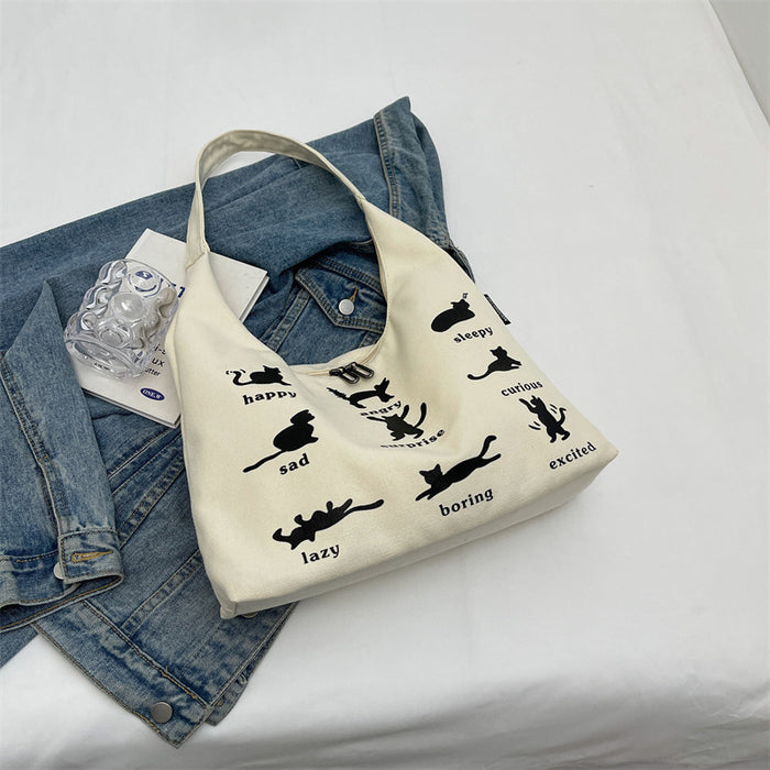 Wholesale Leisure large capacity fashionable versatile commuting shoulder bag canvas minimalist tote bag