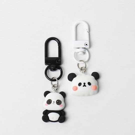 Wholesale Cute Panda Pendant Personalized Keychain Black and White Simple Hanging Bag Decoration Jewelry