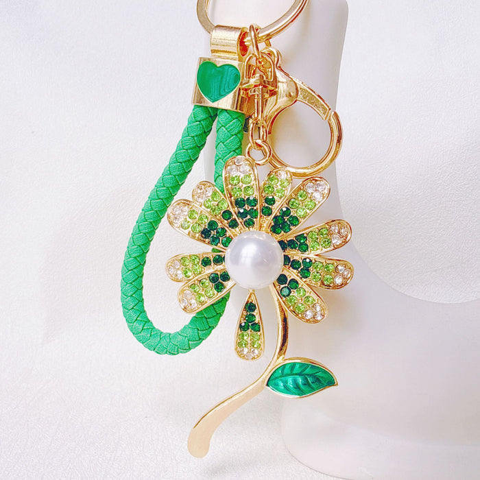 Wholesale Alloy Gradient Rhinestone Keychain Birthday Gift Decorative Accessory MOQ≥12