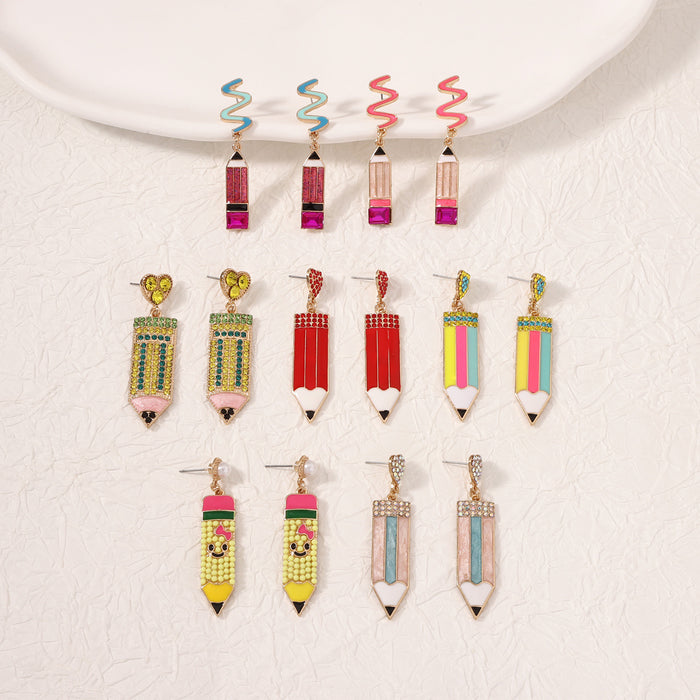 Wholesale popular pencil for learning in school season fashion trendy all-match earrings