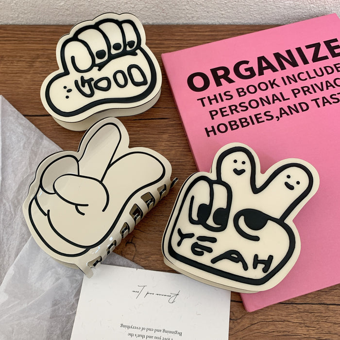 Wholesale New creative personality bier gesture thumb gesture hairpin grip shark home ponytail hair accessories women