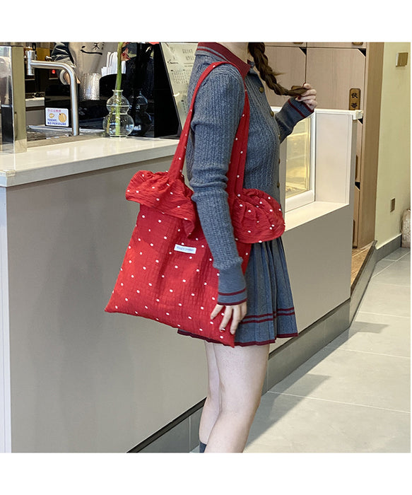 Wholesale Single shoulder bag with ruffled edges, fashionable and large capacity commuting bag