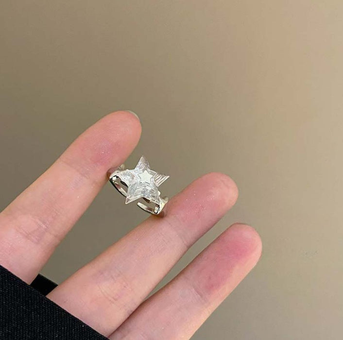 Wholesale Transparent star ring women' s open adjustable ring