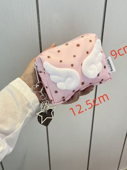 Wholesale Canvas Polka Dot Wings Storage Bag Youth Campus Style for Everyday Use Gift