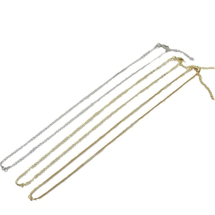 Wholesale 18K True Gold Copper Cross O-chain Clavicle Chain Box Necklace Necklace