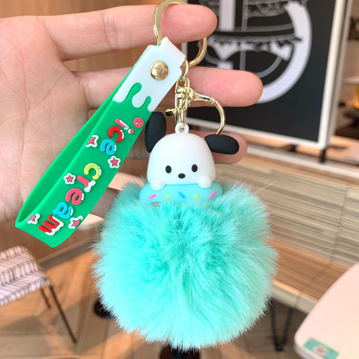 Wholesale  Keychain Fur Ball Pendant Cartoon Doll Key Chain Cute Bag Pendant