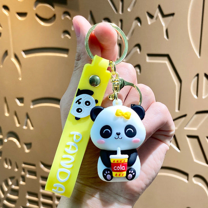 Wholesale Cartoon Cute Panda Doll Keychain Student Couple Bag Decorative