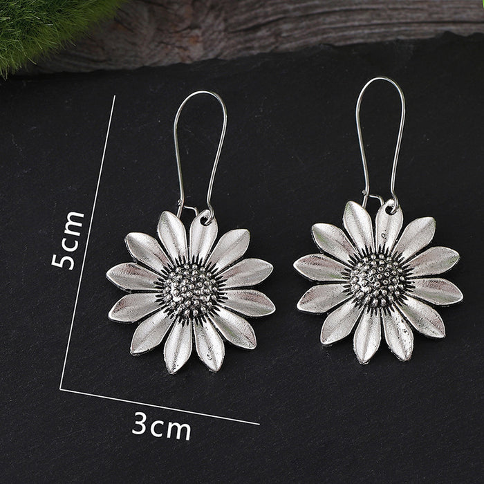 Wholesale Bohemian Vintage 3D Sunflower Earrings JDC-ES-Jings005