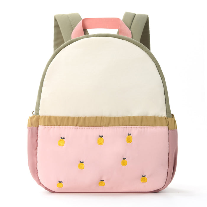 Wholesale Children's Backpack Color Matching Cute Apple Embroidery Kindergarten School Bag Baby Mini Travel Backpack