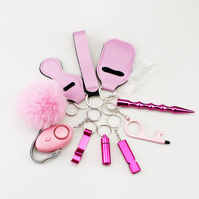 Wholesale 11 Piece Self Defense Keychain Set Black Alloy Everyday Car Key Accessory For Resale