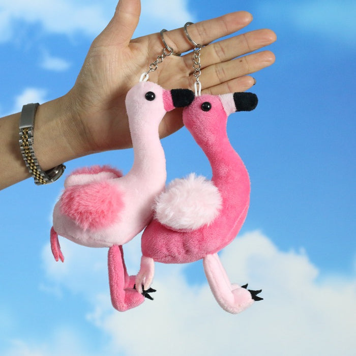 Wholesale Cute Flamingo Plush Toy Pendant Cartoon Doll Bag Ornaments