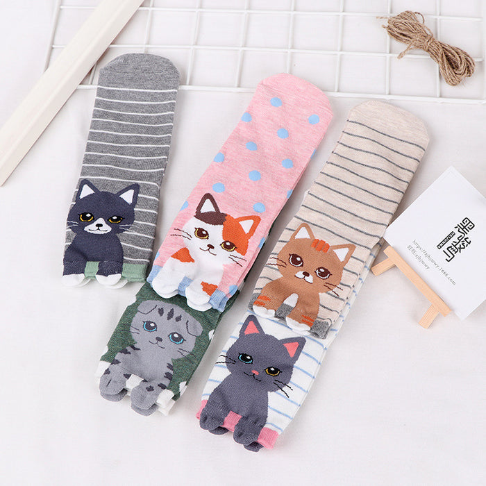Wholesale women's socks spring and autumn striped new cotton socks cartoon socks children's