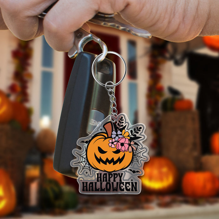 Wholesale Acrylic Pumpkin Head Halloween Keychain JDC-KC-LvQ001