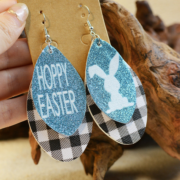 Wholesale Easter Rabbit Gretel Multi layer Leather Earrings JDC-ES-ChenC015