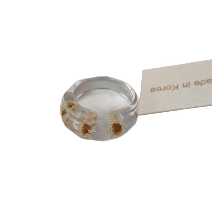 Wholesale Transparent daisy resin ring, niche design, simple temperament, versatile flower index finger ring ring