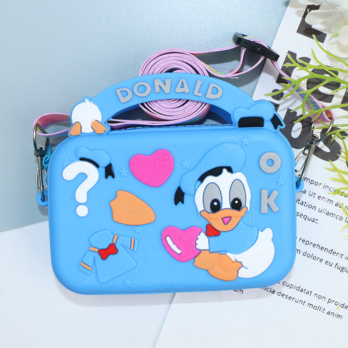 Wholesale Cute Silicone Crossbody Bag Cartoon Design Macaron Color Coin Purse MOQ≥10