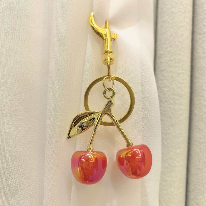 Wholesale Chic Acrylic Simulated Cherry Keychain Bag Charm Fashion Accessory