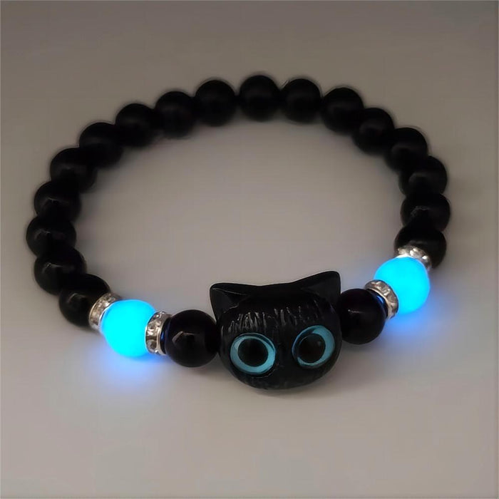 Wholesale Luminous cute kitten bracelet shell black and white bracelet couple bracelet gift
