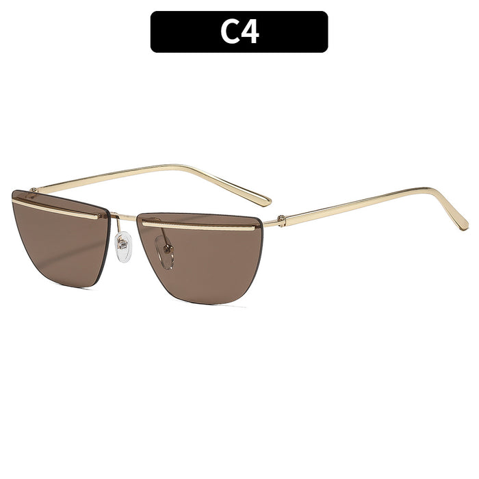 Wholesale Street Style Frameless Metal Sunglasses for Women UV400 Everyday Fashion Accessory