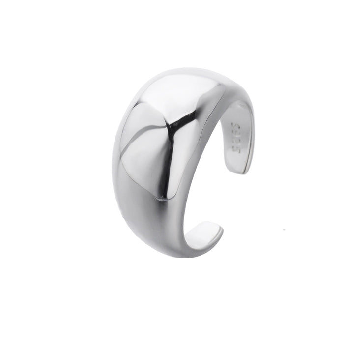 Wholesale Pure silver crossed line ring, simple and personalized, heavy-duty geometric smooth opening ring