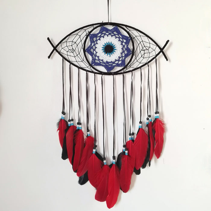 Wholesale Bohemian Evil Eye Dream Catcher Wall Decor Blue
