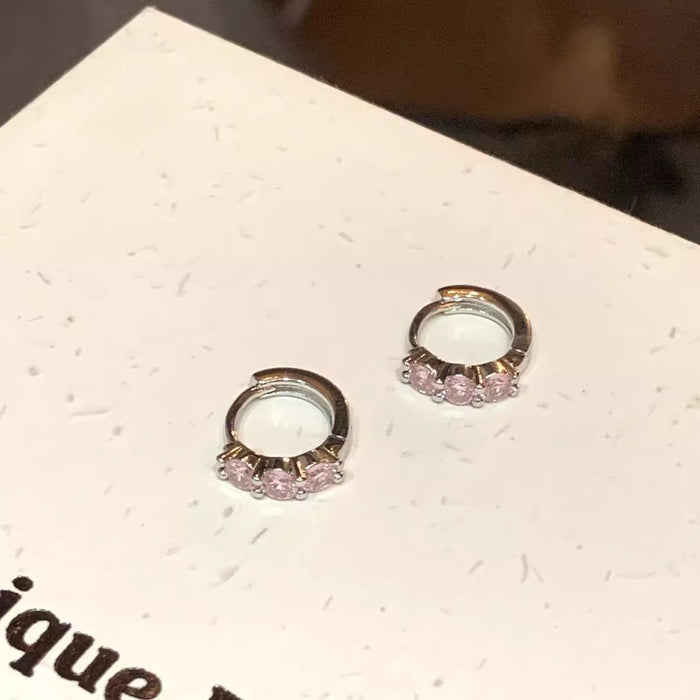 Wholesale Double Ear Holes Colorful   Niche Ring Earrings