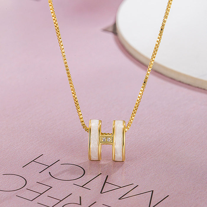 Wholesale Letter imitation shell necklace collarbone chain