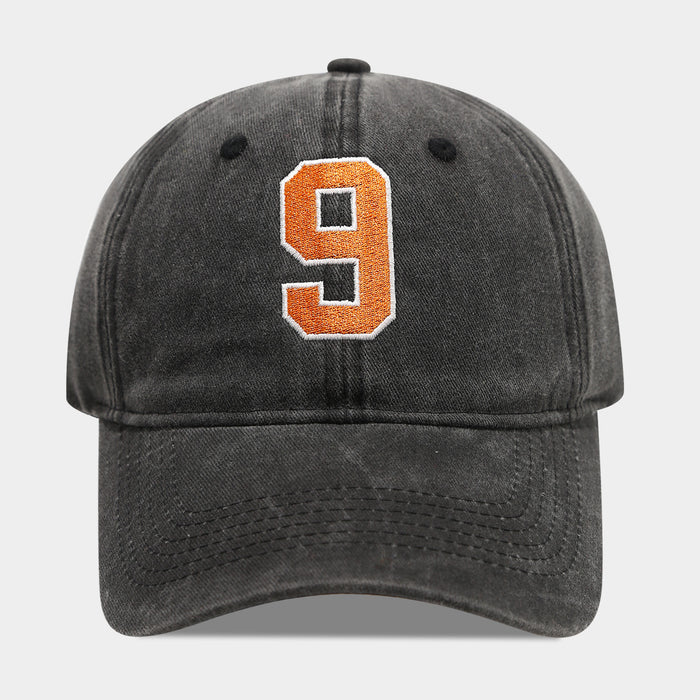 Wholesale Retro washed embroidered number baseball fashionhat for men and women
