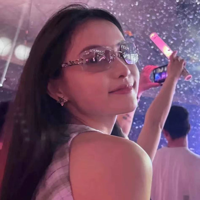 Wholesale Sunglasses without borders, high-end feeling, star rhinestone decoration, sunglasses