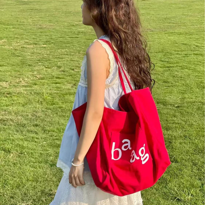 Wholesale Large capacity shoulder bag, canvas bag, tote shopping bag, letter printed bag