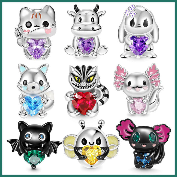 Wholesale Animal Hug Heart Series Cute Cartoon Robot Vampire Beaded Jewelry DIY Accessories JDC-BDS-WanBJ002